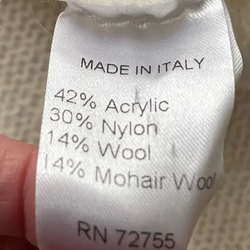 Gio & Gio white wool and mohair blend tiered sleeve sweater size S mad in Italy