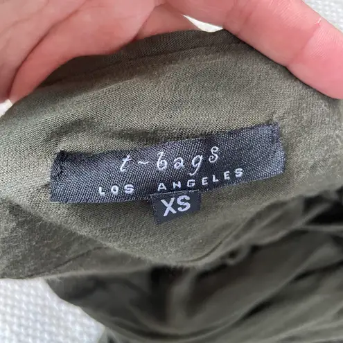 Tbags Los Angeles T-bags Los Angeles green Grecian goddess asymmetrical halter dress size XS NWOT