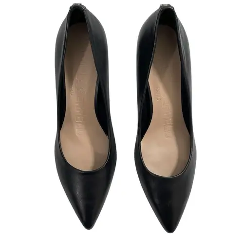 Karl Lagerfeld NWT Paris Glora Point Toe Black Leather Pumps Sz 9.5 US 40.5 EU