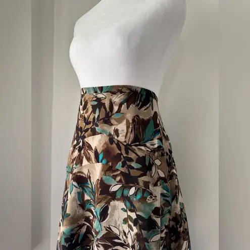 Vintage Y2K R.Q.T. Brown & Teal Leaf Print A