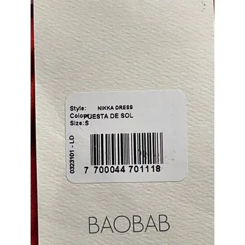 Baobab Nikka Dress in Puesta De Sol & Red Small New Womens Midi One Shoulder