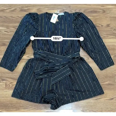 Ulla Johnson Vika Playsuit STRIPE LINEN OPEN BACK ROMPER size 4