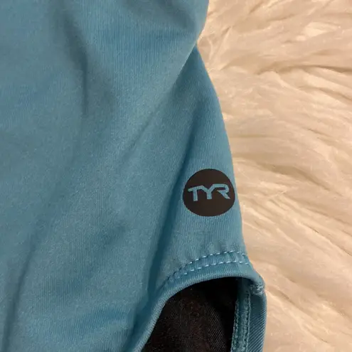 TYR Blue Athletic One Piece Swimsuit size 8 brand new color teal