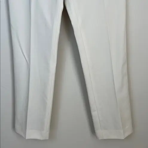 Nili Lotan $650 Pleated High Rise Trousers 100% Virgin Wool Made in USA Sz 4 White
