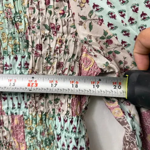 NEW Gigio USA Small Patchwork Smocked Top Cute Coquette Cottagecore Maximalism Pink