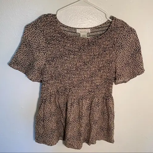 Urban Romantics Leopard Print Peplum Top