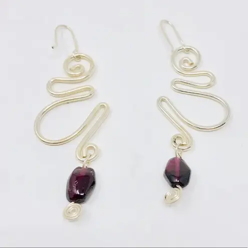 Amethyst Sterling earrings with stones, 4.9g
