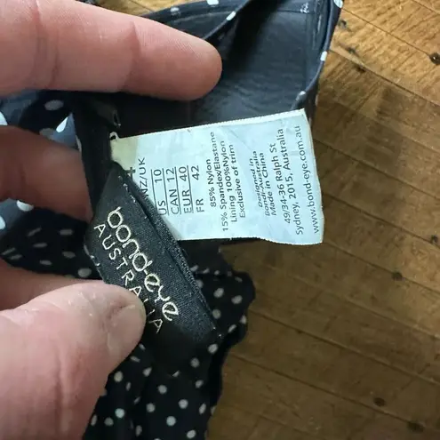 Bond Eye Australia gathered ruched 10 polka dot one piece swimsuit White