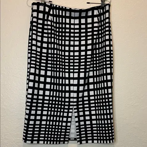 Vintage Black and White Checkered Women's Stretchy Skirt Size M