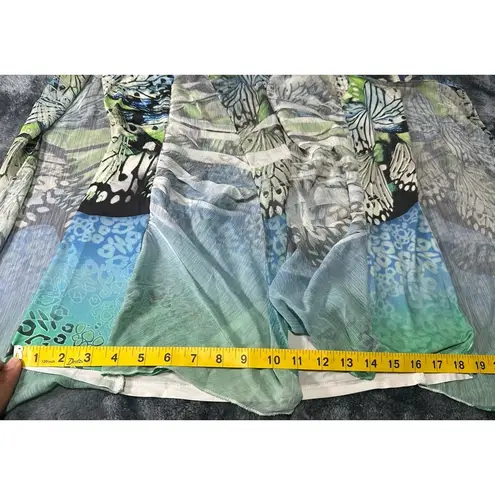 Style & Co. Women's Boho Top Sz PL Animal Print Batwing Bedazzled Blouse SizeM Size M