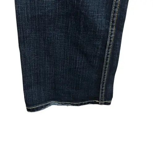 BKE Denim Libby Stretch Bootcut Jeans Womens Distressed Dark Wash Size 26 x 33.5