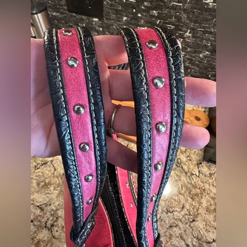 Sugar Skull Handbag Concealed Carry Shoulder Day Of The Dead Purse Pink Black