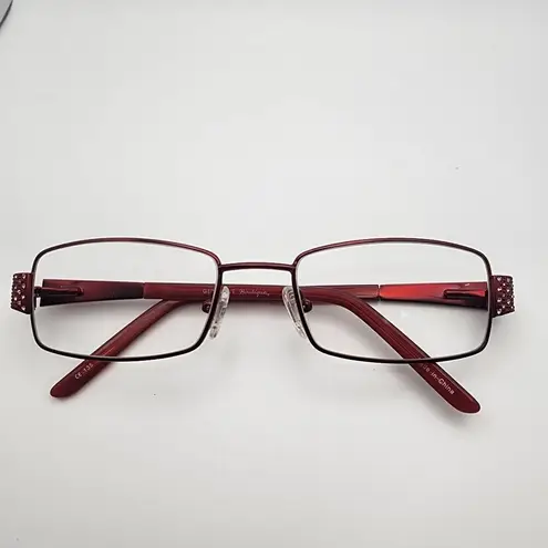 Genevieve Boutique Modern Glitz Burgundy Prescription Glasses Frames & Case