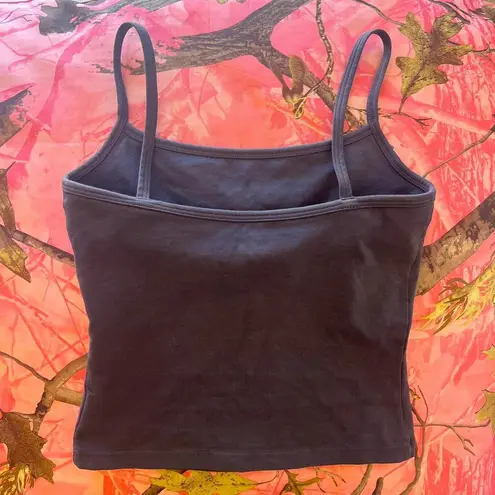 Los Angeles Apparel cotton spandex tank top dark grey fitted cami