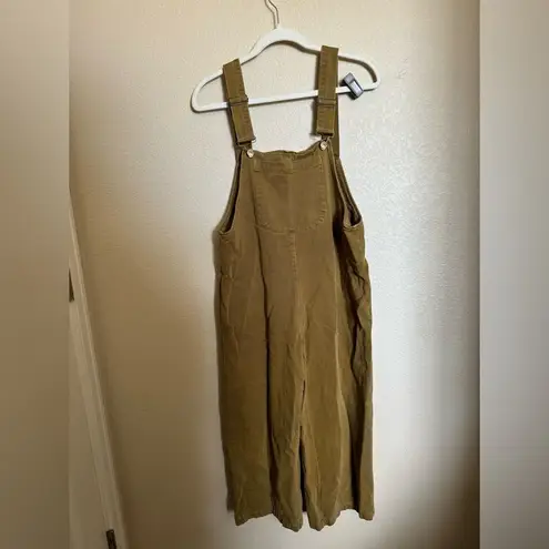 ZARA  Jamie Jumpsuit Sz Small Denim Romper Bib Overall in Brown‎ Mustard