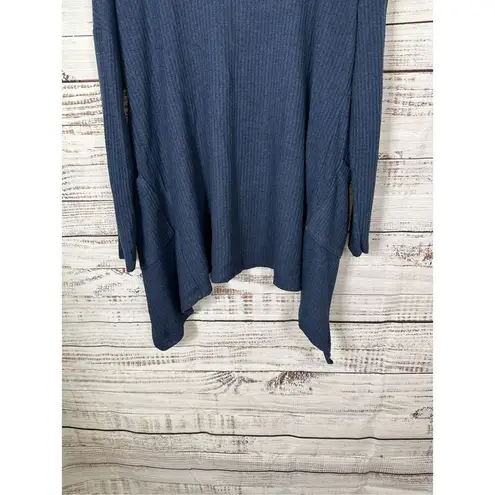 Wantable Women's Waffle Knit Long Sleeve Open Front Cardigan Navy Size Medium