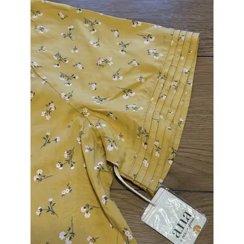 Ana A New Approach Women Blouse Long Sleeve Sz XL Gold Floral Kimono Sleeve NWT