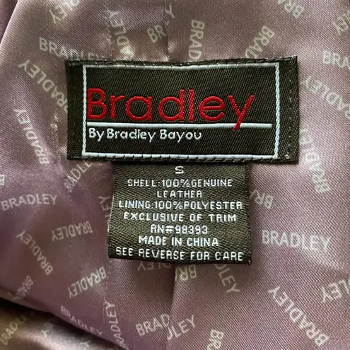 Bradley By Bradley Bayou long sleeve zip up soft rose pink/purple leather jacket