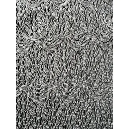 Downeast NWT Peaceful Embroidered Scalloped Dress frosty grey size large