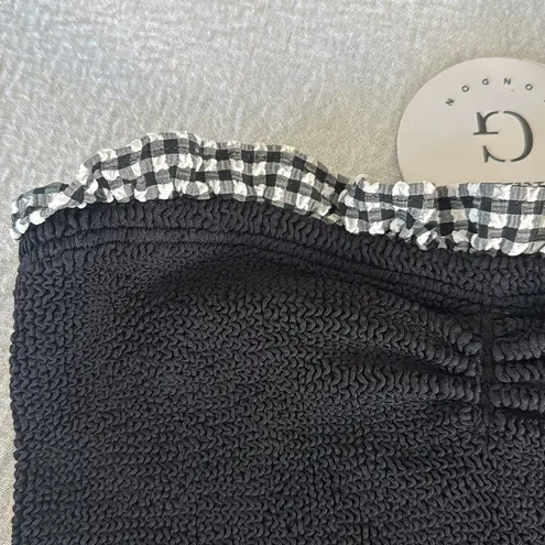 HUNZA G DOLLY STRAPLESS SEERSUCKER ONE PIECE SWIMSUIT, BRAND NEW, $255 Black Size undefined