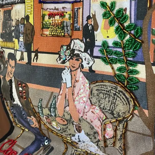 50s Retro beaded Italian bag purse Black