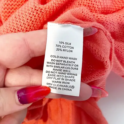 Zaket & Plover Long Sleeve Stripe Crewneck Sweater Top Orange Small