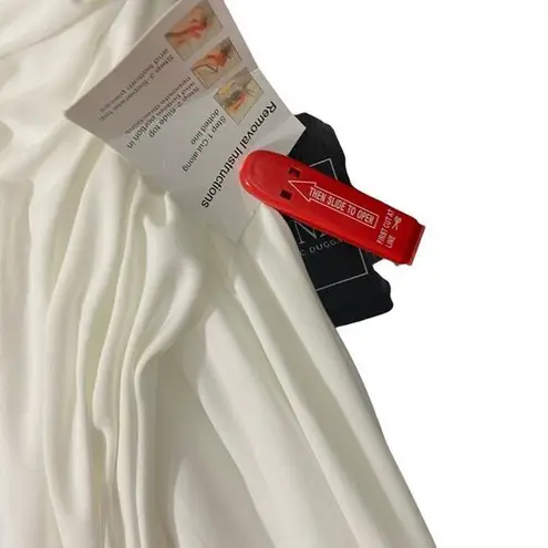 Mac Duggal IEENA FOR NWT White Foldover Off-the-Shoulder Slit Gown 6