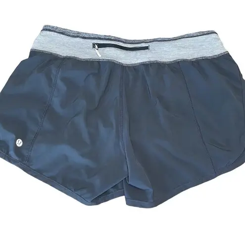 Lululemon Womens Lined Pull On Moisture Wicking Groovy Run Shorts Gray Size 8