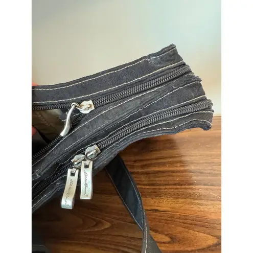 90s Vintage Eddie Bauer Black Multi Compartment Crossbody Bag Large Y2K Grunge