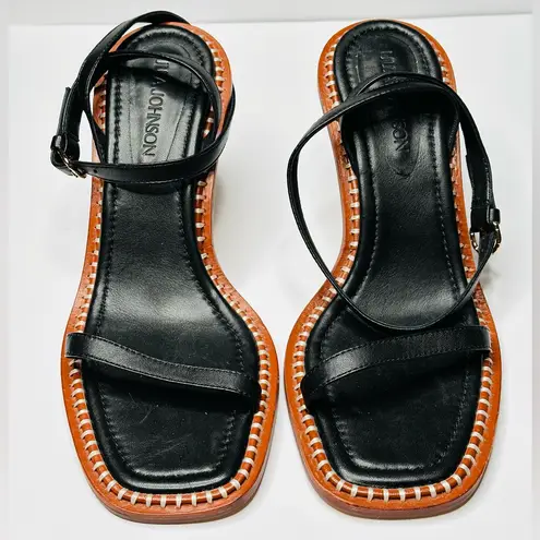 Ulla Johnson Lina Black Brown High Heel Sandal Shoes Size 41 NWOB