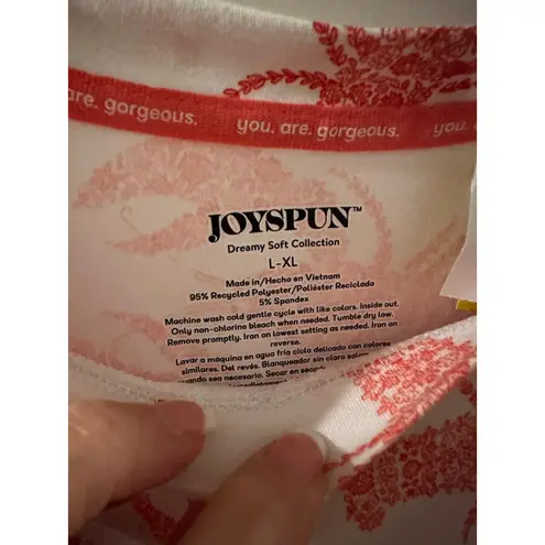 Women's Joyspun White Red Lobster Print Pajama Dress Nightgown L