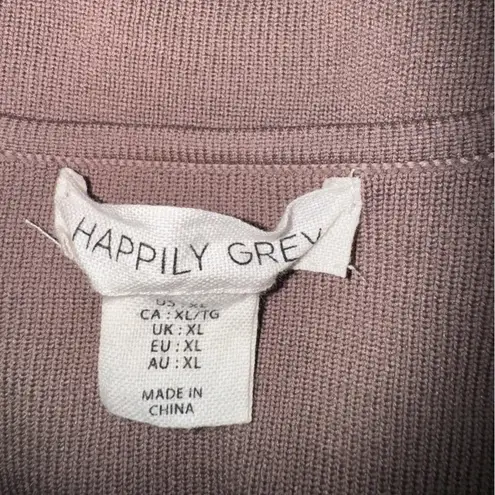 Happily Grey Ribbed long sleeve scoop neck beige/tan crop top size xl Tan