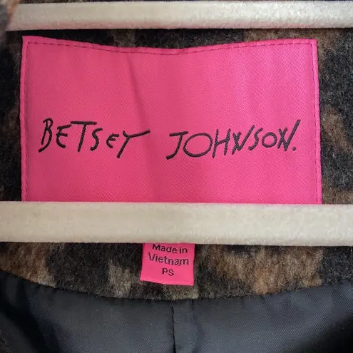 Betsey Johnson Betsy Johnson Leopard Printed Wool Blend Coat Size: Petite Small