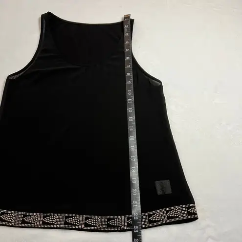 Kashion Sleeveless Scoop Neck Mixed Media Studded Tank Size X