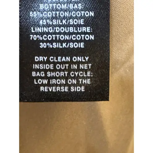 Lafayette 148 Dupioni Silk Blend Dress Golden Sheath Shift Size Medium Cocktail Gold