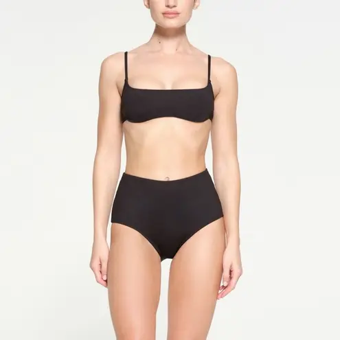 SKIMS Signature Swim Full Brief Bikini Bottom Medium Black High Rise Minimal New
