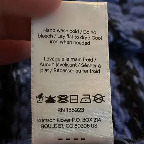 Krimson Klover Midnight Sun Button Cardigan Blue Black Womens Small Wool Alpaca