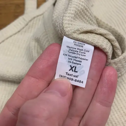 Parade Ribbed Tank Top Womens Size XL Cream Sleeveless Casual Everyday Layering Tan