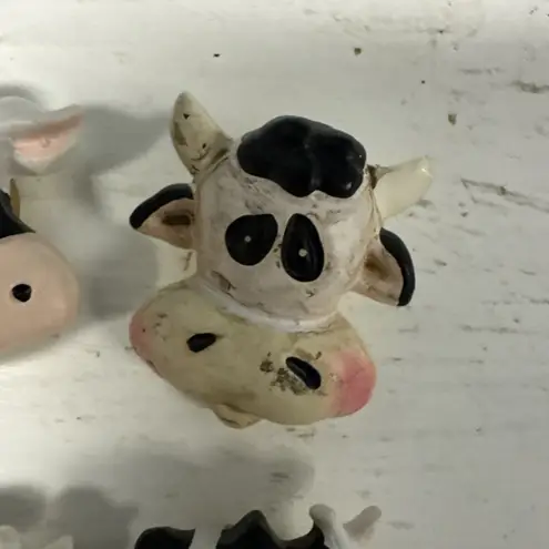 Statement Western Style 5 Snap On Button Cover Set of Cows + 1 Earring Gold