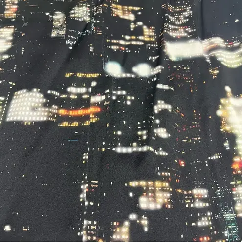 Lafayette 148 New York Women Small Black City Lights 100% Silk Sleeveless Blouse