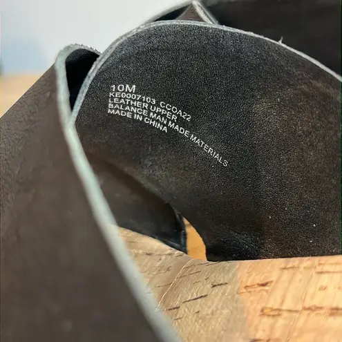 Kork-Ease Tatum Heeled Sandal Black Size 10 Slip on Heels Sandals Leather Suede