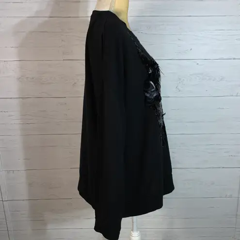 Simply Vera Vera Wang Women Black sequined Sweatshirt L