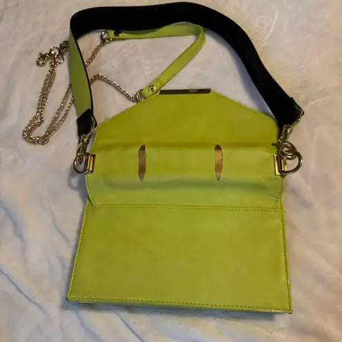 INC 7829 Womens Yvonn Green Faux Leather Flap Crossbody Handbag Purse