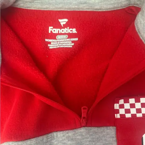 Fanatics  Women's Red and Gray Leather Jacket