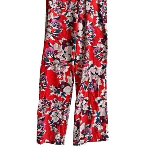 Yumi Kim Red Floral Belted Jumpsuit Size XS