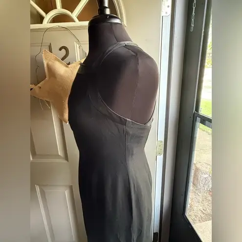 CDC Wear Vintage 90s CDC strappy satin trim black maxi evening dress, size 8