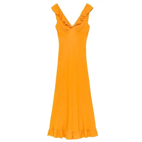 Doen Arleen Orange Maxi Dress NEW Size XS