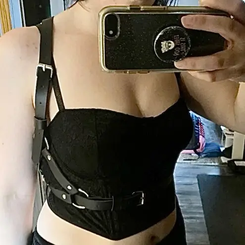 Black Harness Suspender Belt O Ring New