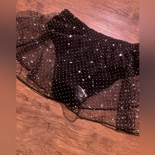 Dolls Kill Black rave rhinestone skirt bottoms 