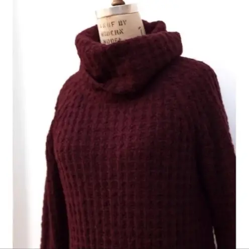 Elizabeth and James alpaca wool blend burgundy knit sweater dress size XS